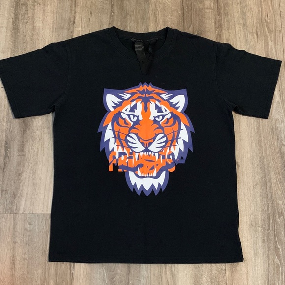 VLONE Black and Orange Tiger Graphic Tee